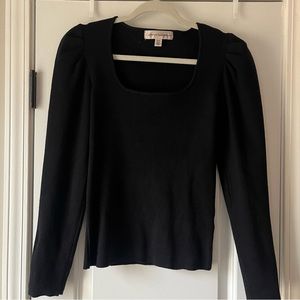 Catherine Malandrino Black Puff Sleeve Sweater